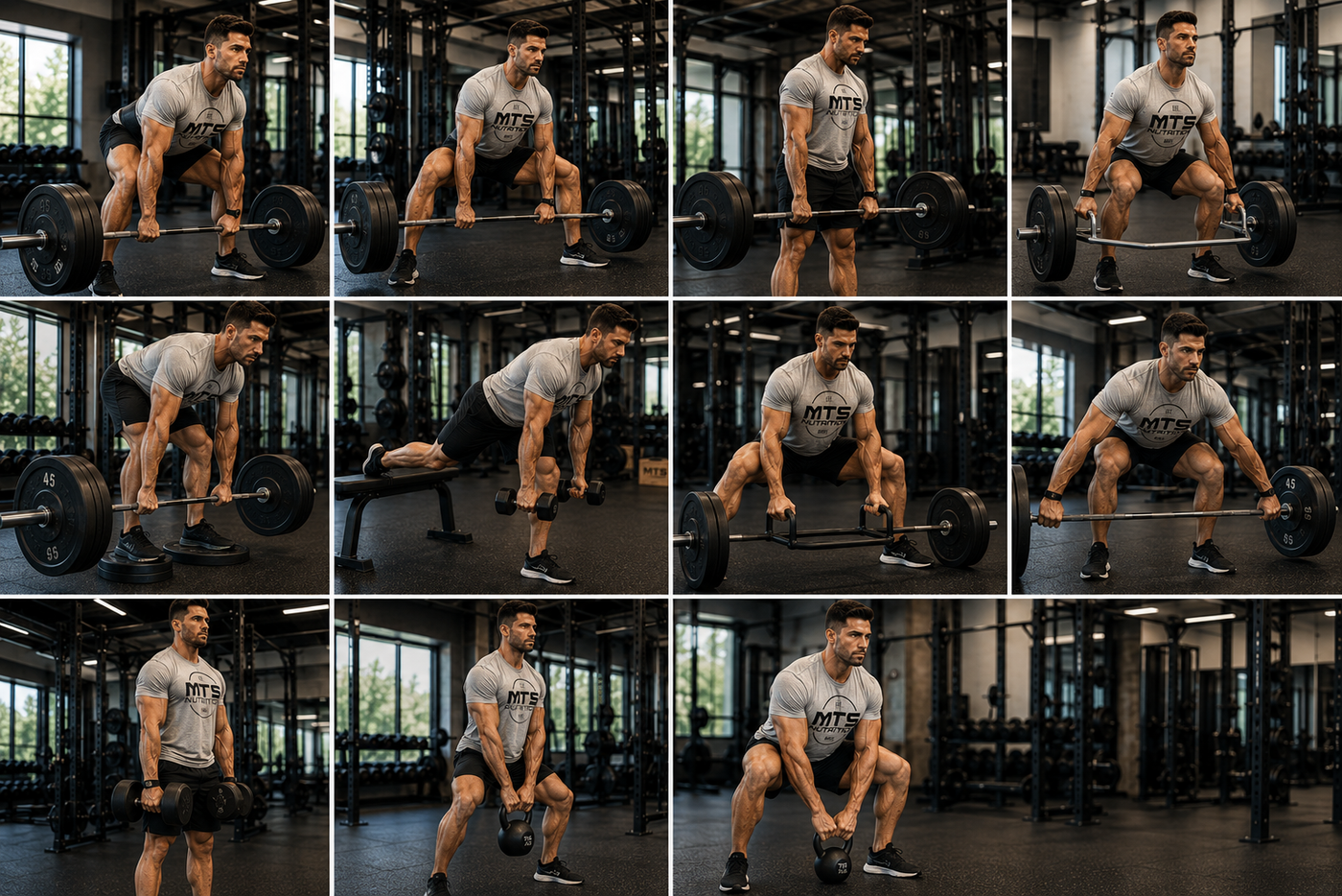 Deadlift Variations Gym Training Collage