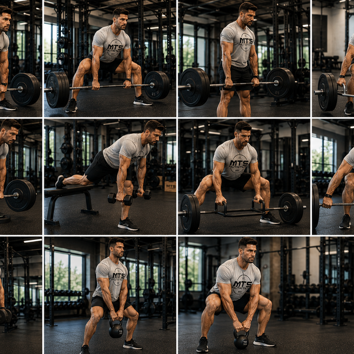 Deadlift Variations Gym Training Collage