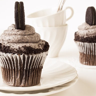 Cookies and cream protein cupcakes with frosting
