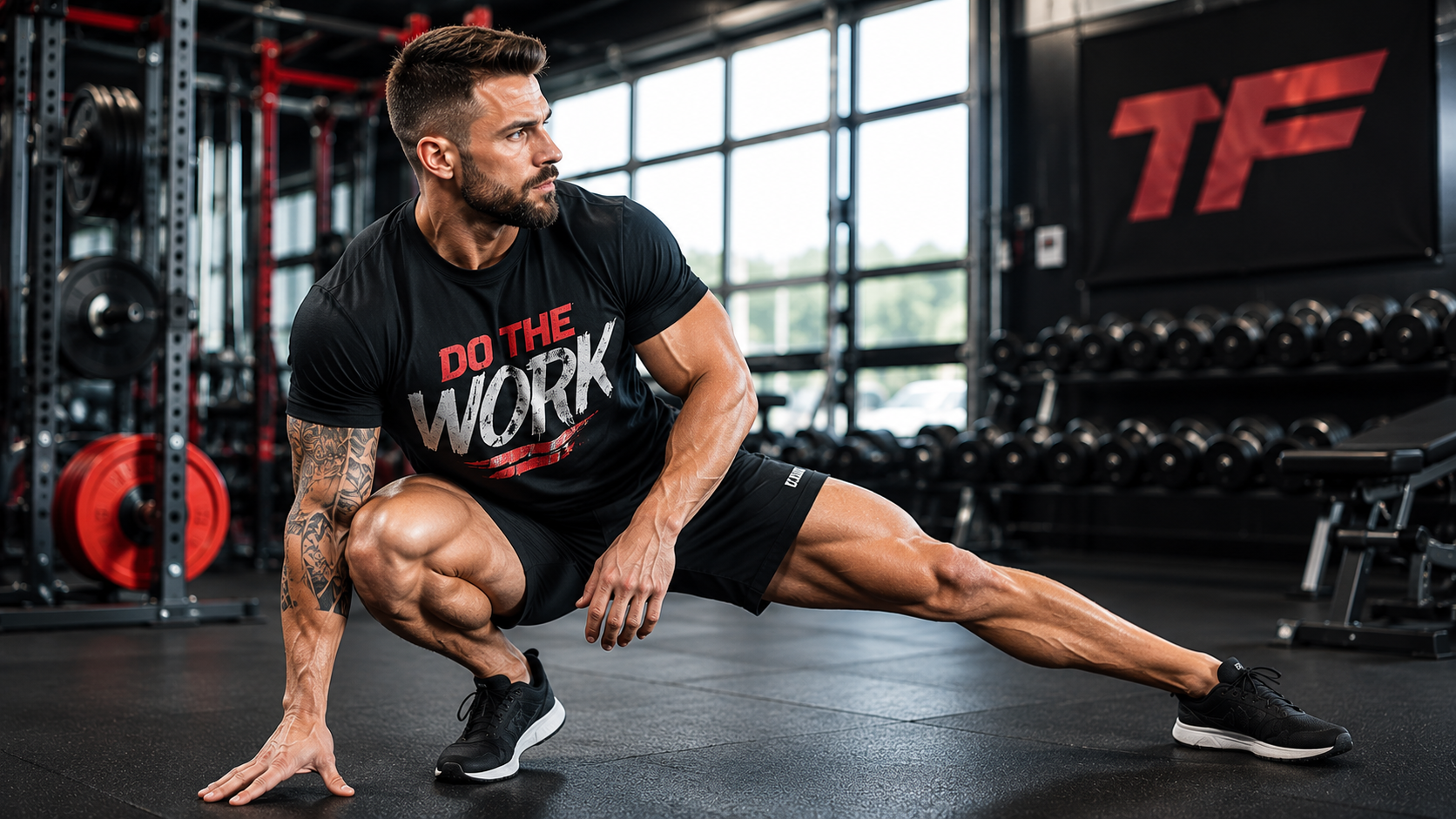 Focused Athlete in the Modern Gym