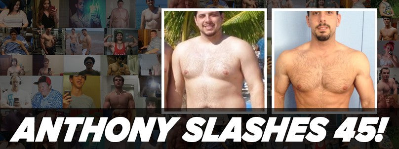 Anthony Cascio before and after slashing 45 pounds