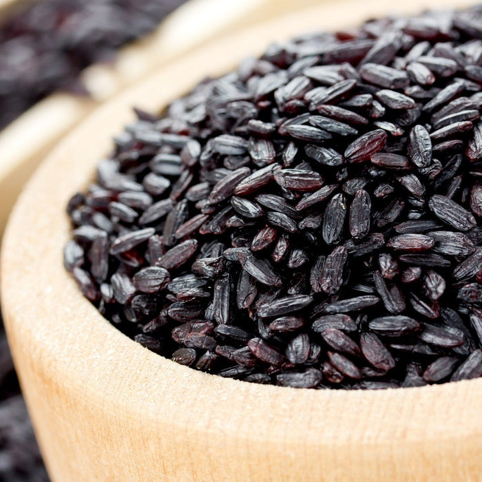 Bowl of black rice showing its nutritional benefits