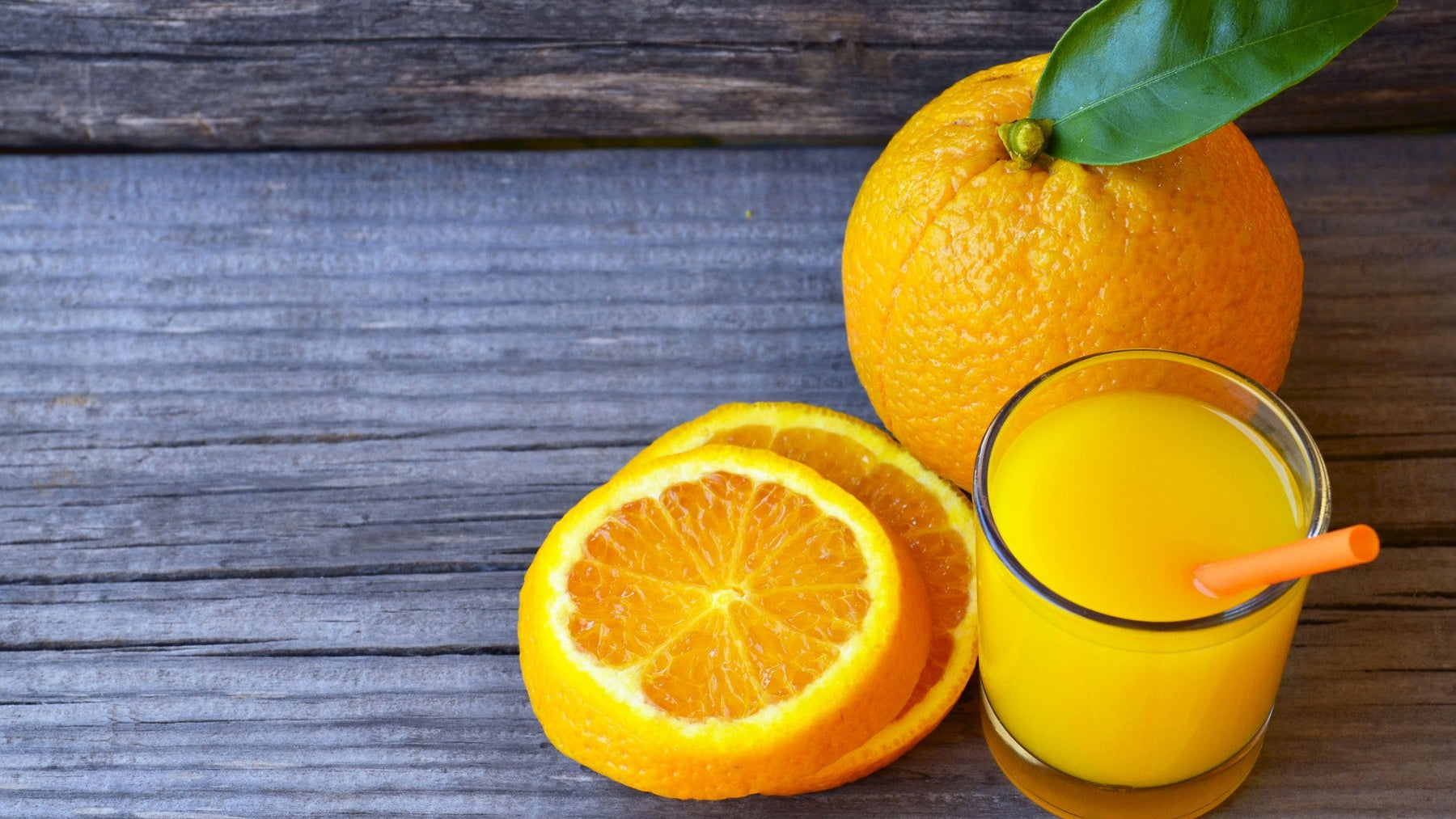 Fresh orange showing its calorie count