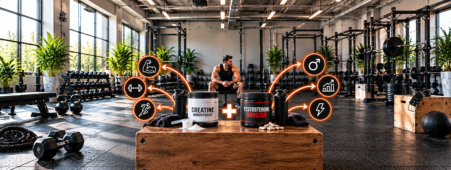Creatine and Booster Gym Infographic