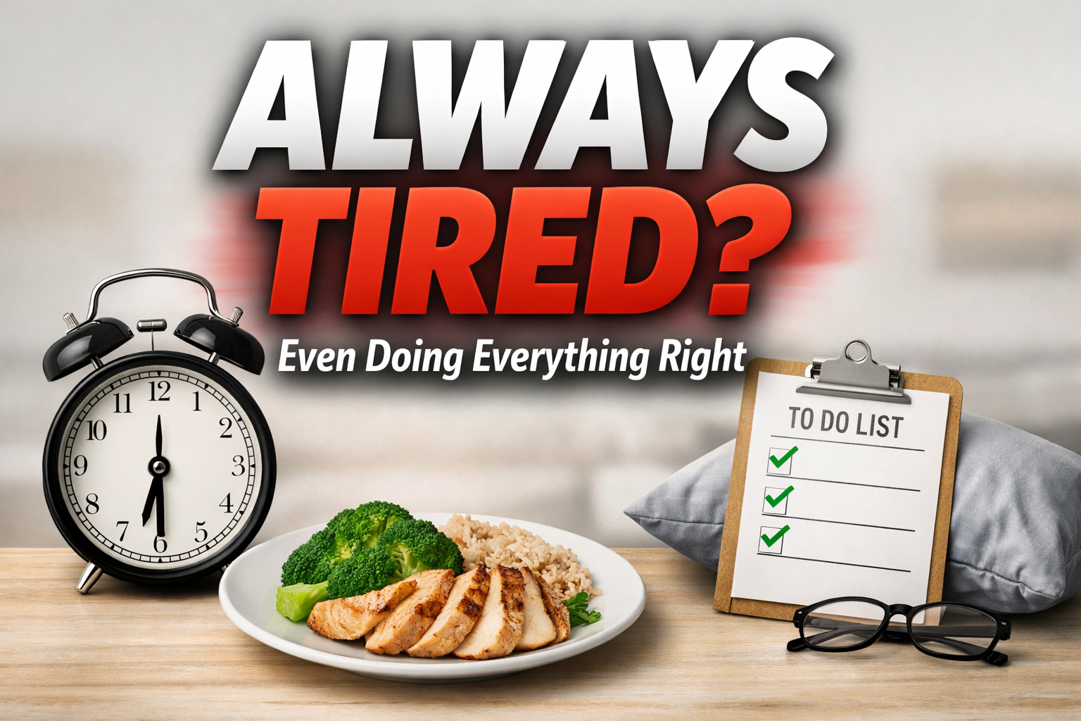 Tired person illustrating fatigue despite good sleep and diet habits