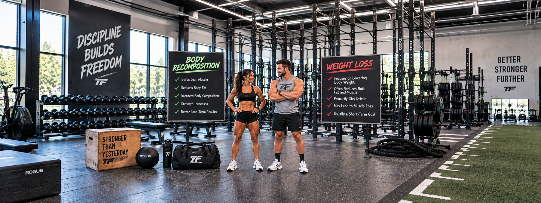 Gym Showdown: Body Recomposition vs Weight Loss