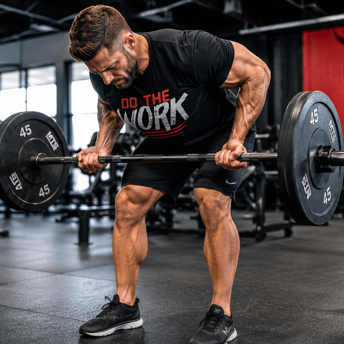 Focused Barbell Row in the Gym
