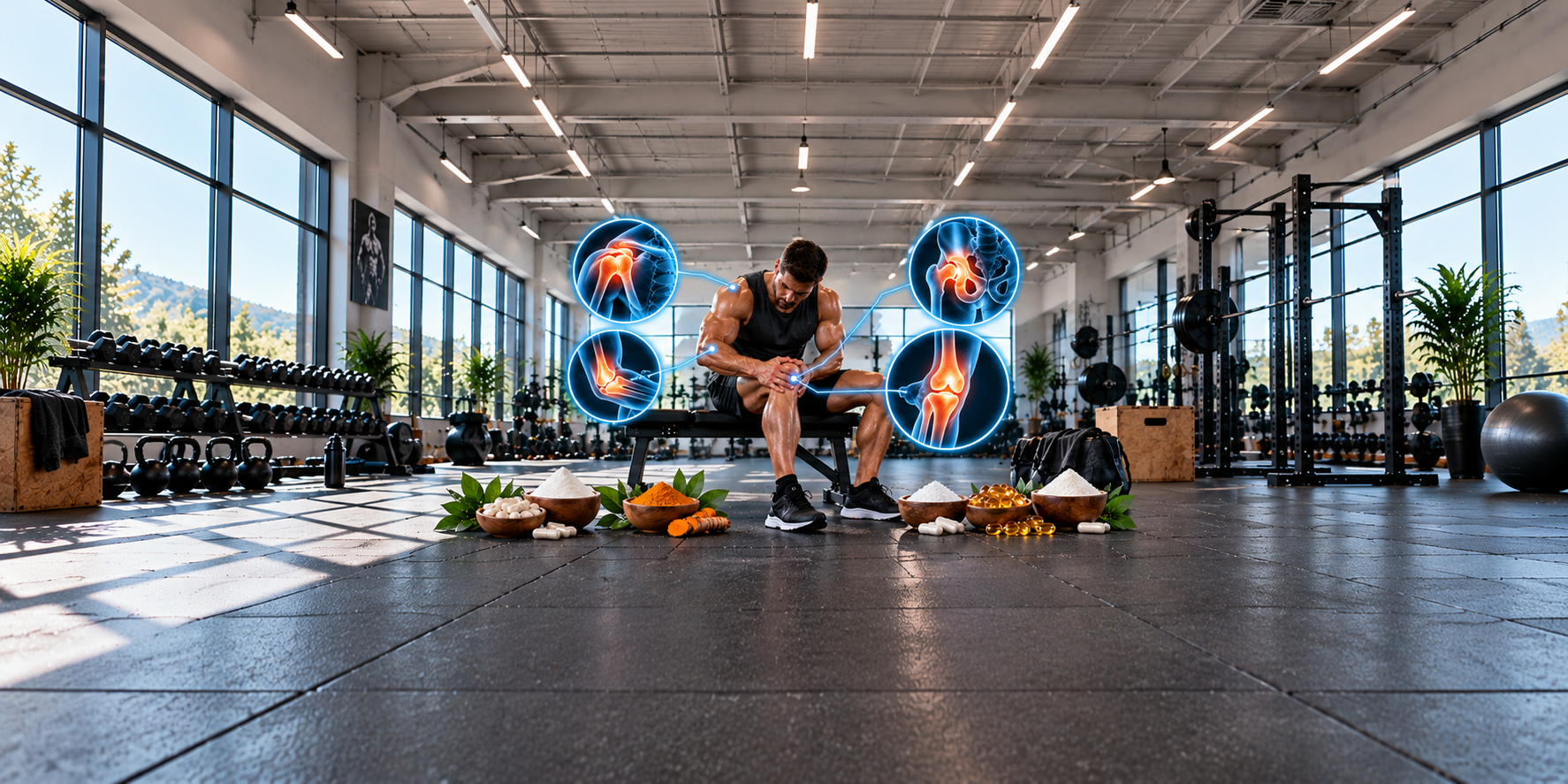 Joint Health Infographic in a Modern Gym