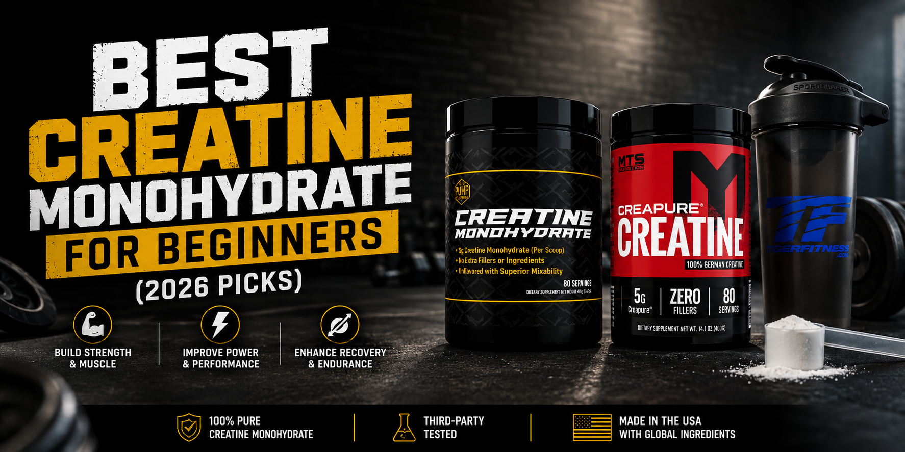 Best Creatine Monohydrate for Beginners (2026 Picks)