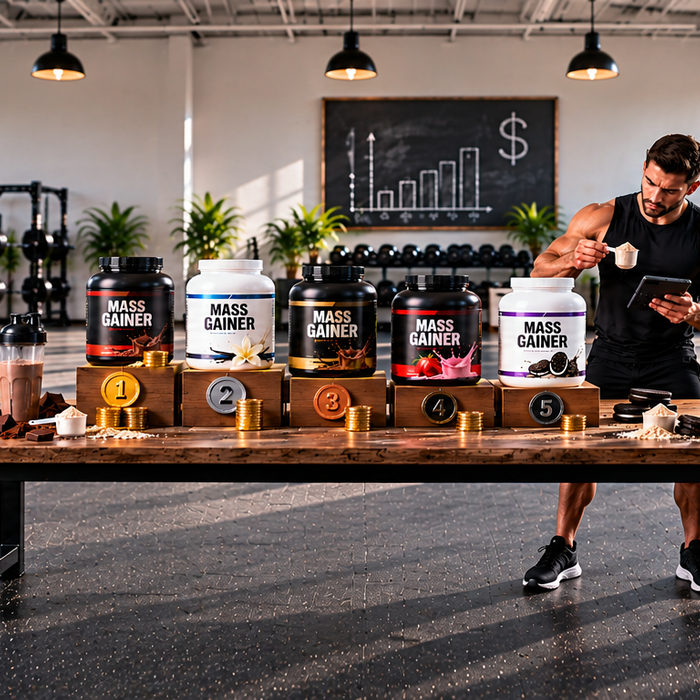 Mass Gainer Showcase in a Sunlit Gym