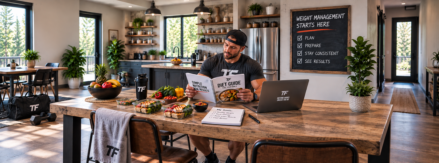Modern Fitness Kitchen with Nutrition Planning