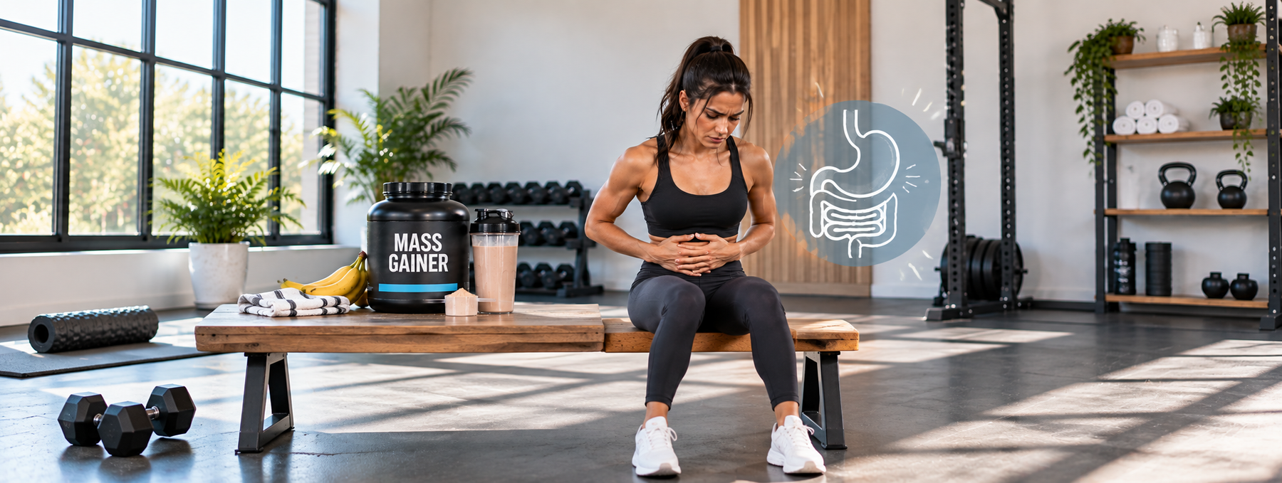 Modern Gym Bloating Relief Scene