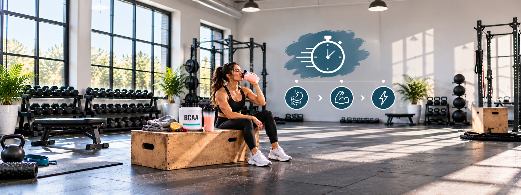 Sunlit Gym BCAA Timing Infographic