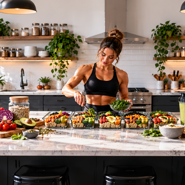 Sunlit Plant-Based Meal Prep Kitchen