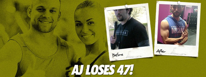 AJ Gonzalez before and after losing 47 pounds