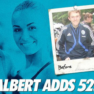 Albert Aldridge before and after packing on 52 pounds