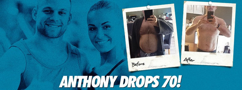 Anthony Manton before and after dropping 70 pounds