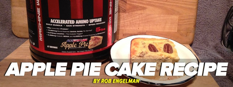 Slice of healthy protein-rich apple pie cake