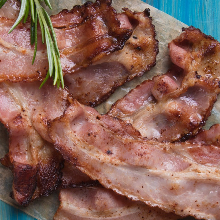 Bacon representing processed meat and cancer risk research