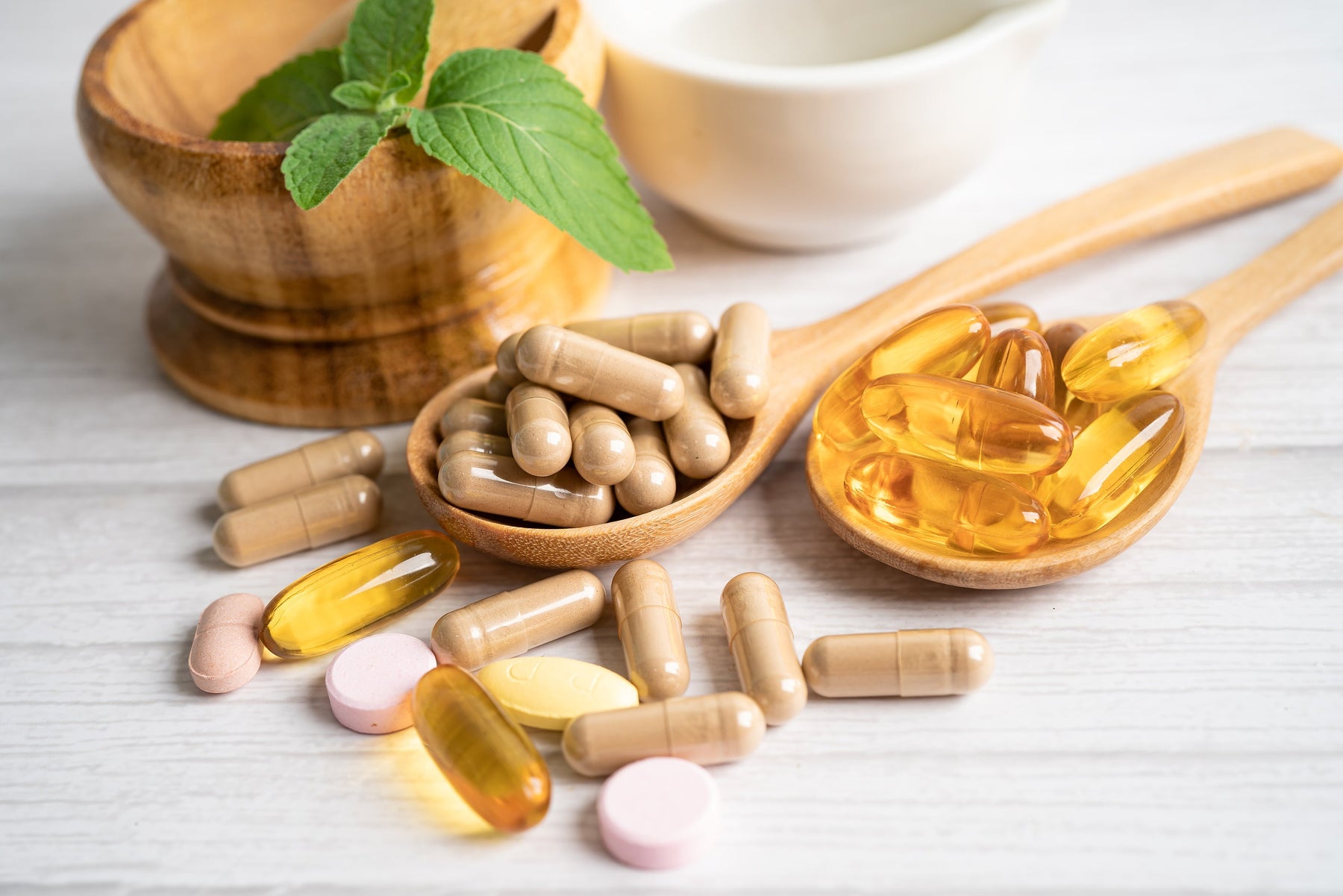Herbal supplements and alternative medicine on display