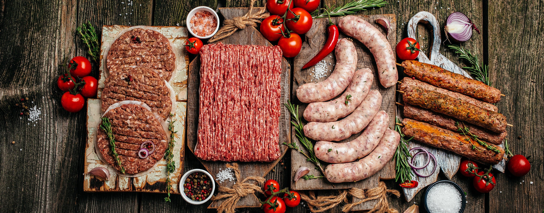 Grilled meats comparing fake meat to real meat health claims