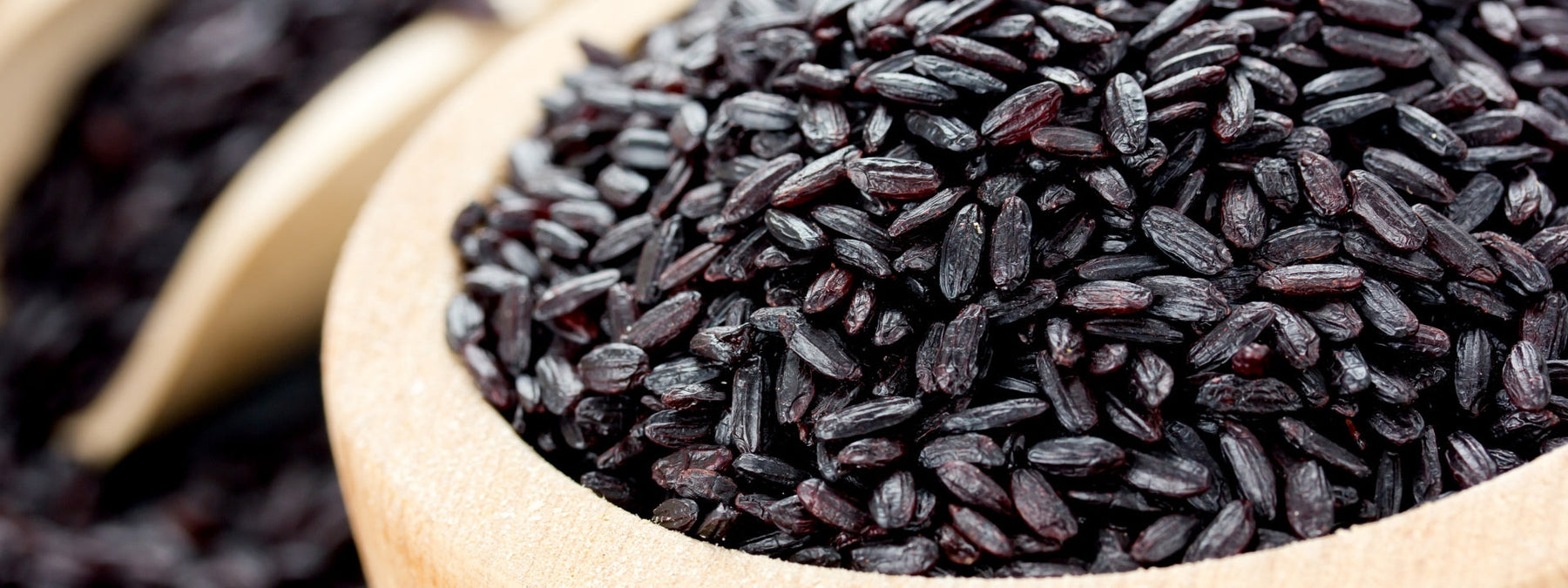 Bowl of black rice as a superfood option