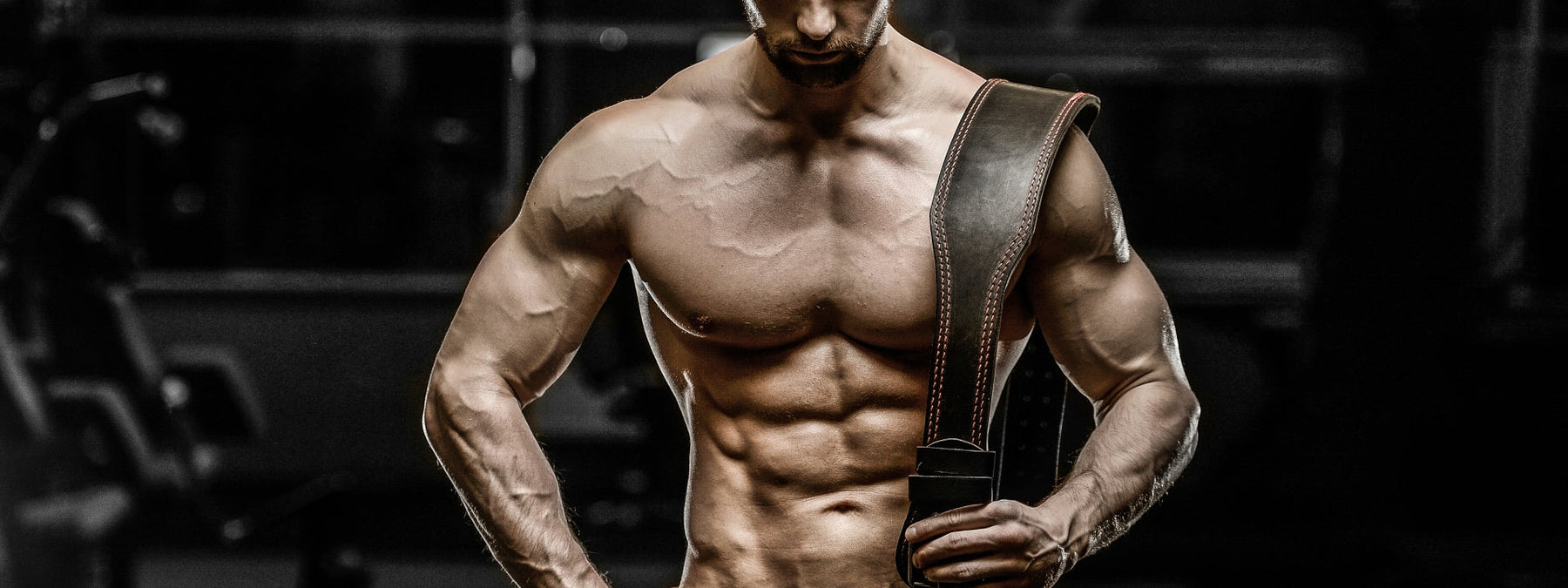 Bodybuilder training with passion and intensity