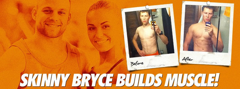 Bryce Pie before and after piling on muscle from skinny