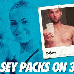 Casey Walker before and after packing on 32 pounds of muscle