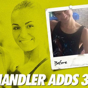 Chandler Troszak before and after adding 35 pounds from skinny