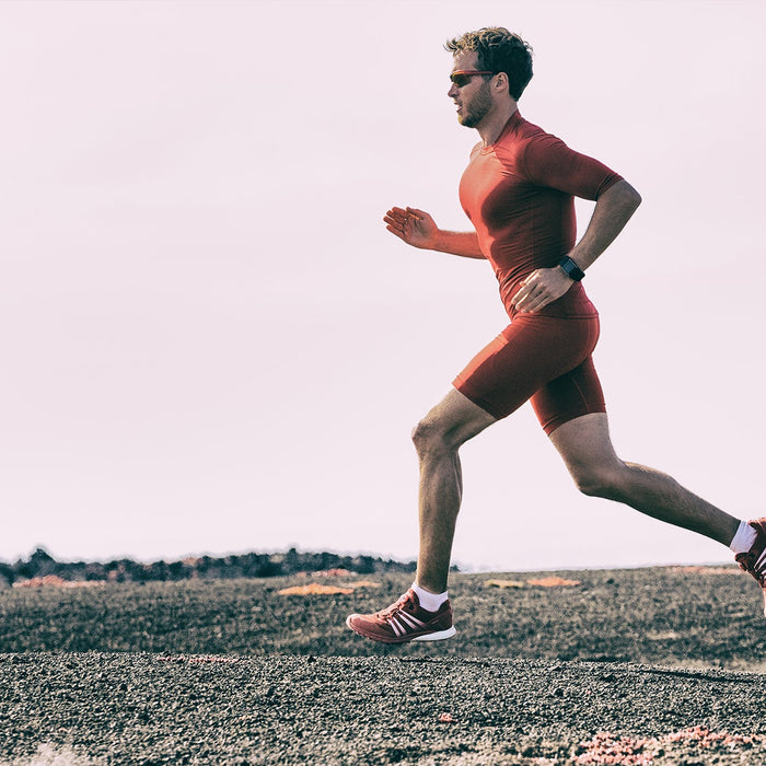 Athlete wearing compression clothing for workout recovery