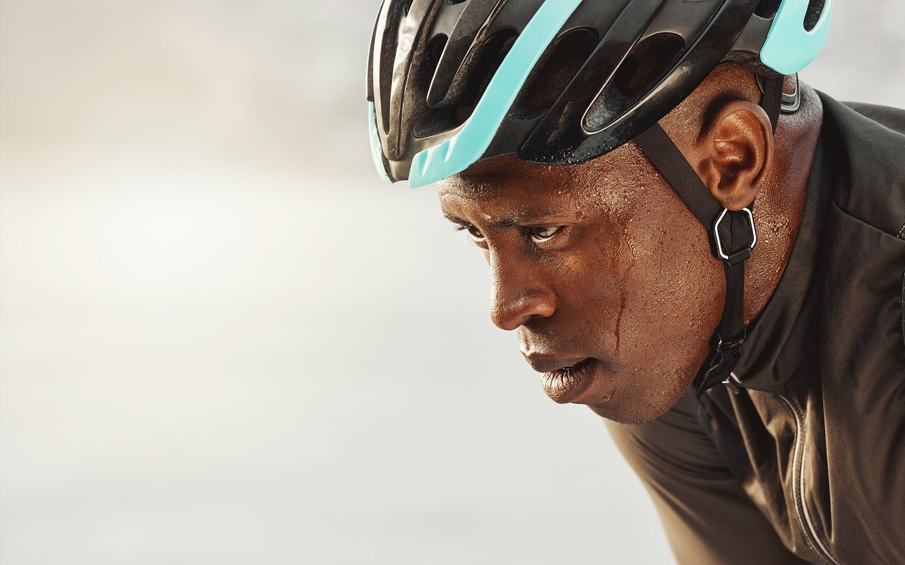 Focused athlete entering a flow state during a workout