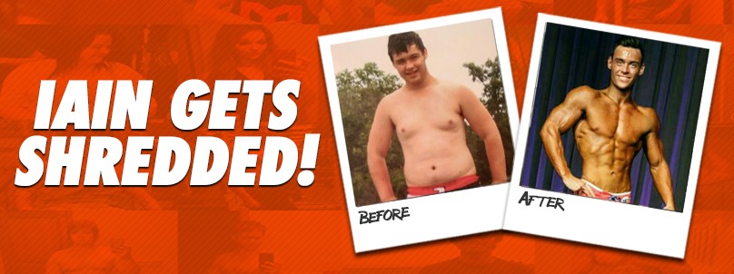 Iain Crawford before and after shredding off 65 pounds