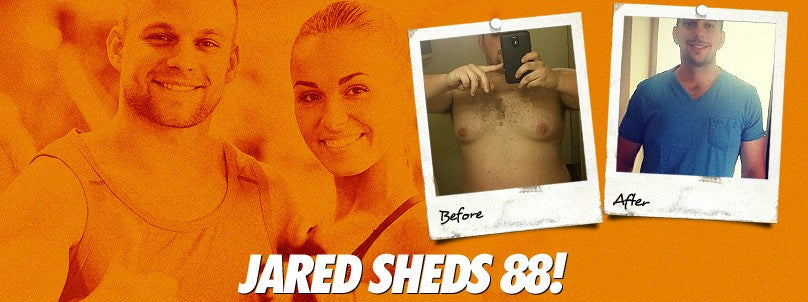 Jared Spence before and after shedding 88 pounds