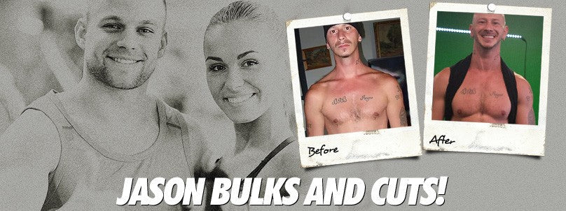 Jason Briggs before and after his bulk and cut transformation