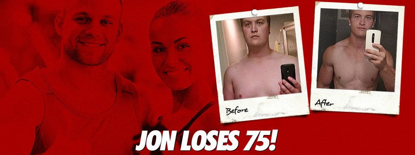 Jon Gunderson before and after losing 75 pounds