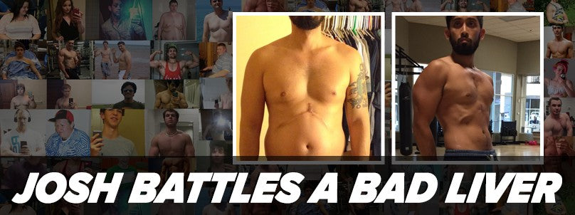 Josh O'Hara before and after building muscle despite liver health issues