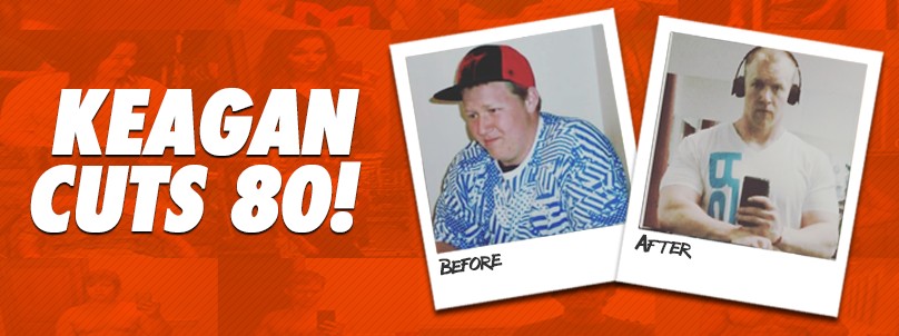 Keagan Richards before and after cutting 80 pounds