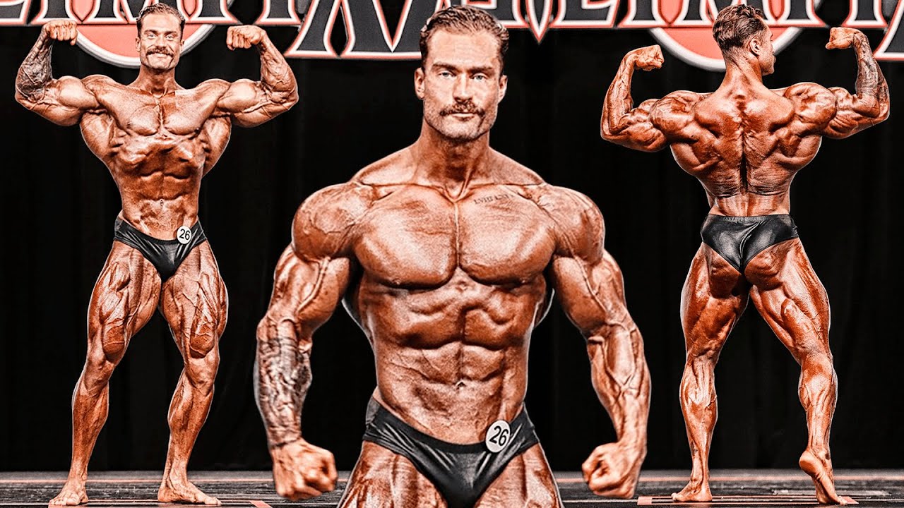 Chris Bumstead competing at the Mr. Olympia bodybuilding show