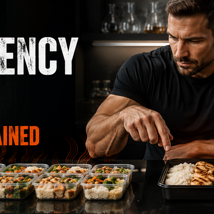 Athlete comparing different meal frequencies with text Meal Frequency and TEF – Thermic Effect Explained