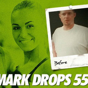 Mark Sparks before and after dropping his belly and 55 pounds
