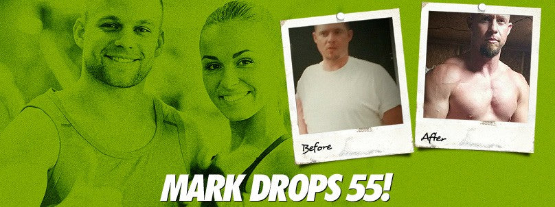 Mark Sparks before and after dropping his belly and 55 pounds