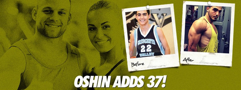 Oshin Mahmoodian before and after bulking up by 37 pounds