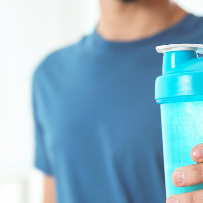Protein shaker bottle for a pre-bed protein shake