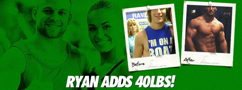 Ryan Broton before and after bulking up by 40 pounds