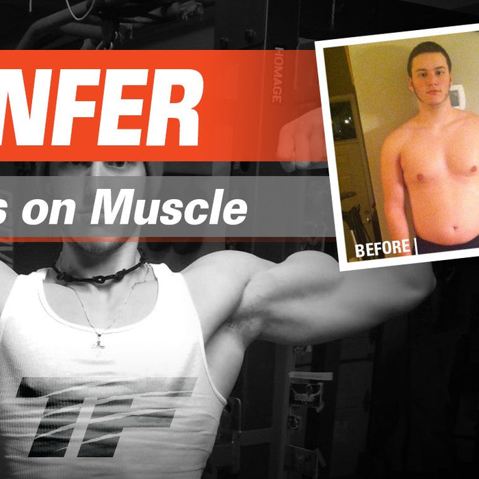 Tate Confer before and after losing fat and packing on muscle