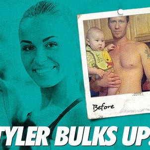 Tyler Rogers before and after bulking up to 185 pounds