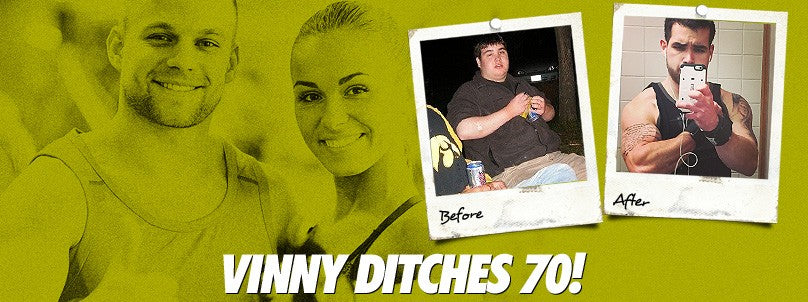 Vinny Hayes before and after losing 70 pounds