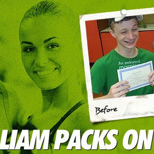 William Porter before and after packing on 53 pounds of mass