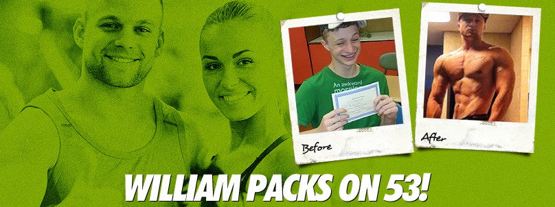 William Porter before and after packing on 53 pounds of mass